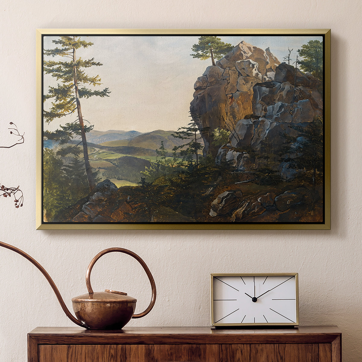 Landscape with the Balbersteine near Miesenbach, 1839 - Floater Framed Canvas Print