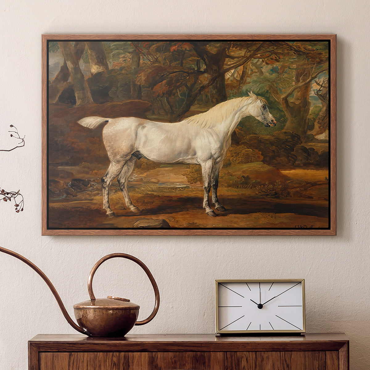 Grey Arabian Stallion, Property of Sir Watkin Williams-Wynn, c. 1817 - Floater Framed Canvas Print