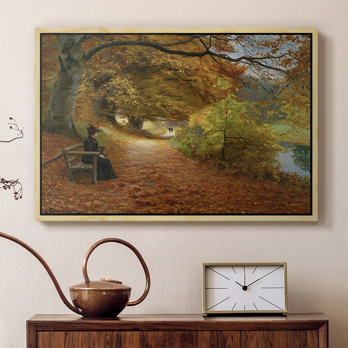 A Wooded Path in Autumn, 1902 - Floater Framed Canvas Print