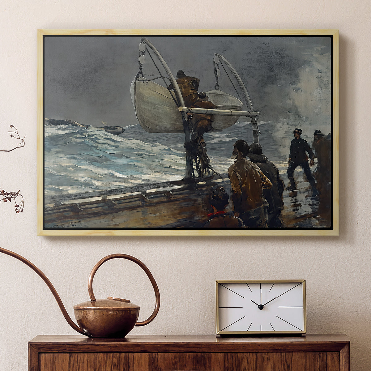 The Signal of Distress, c. 1896 - Floater Framed Canvas Print