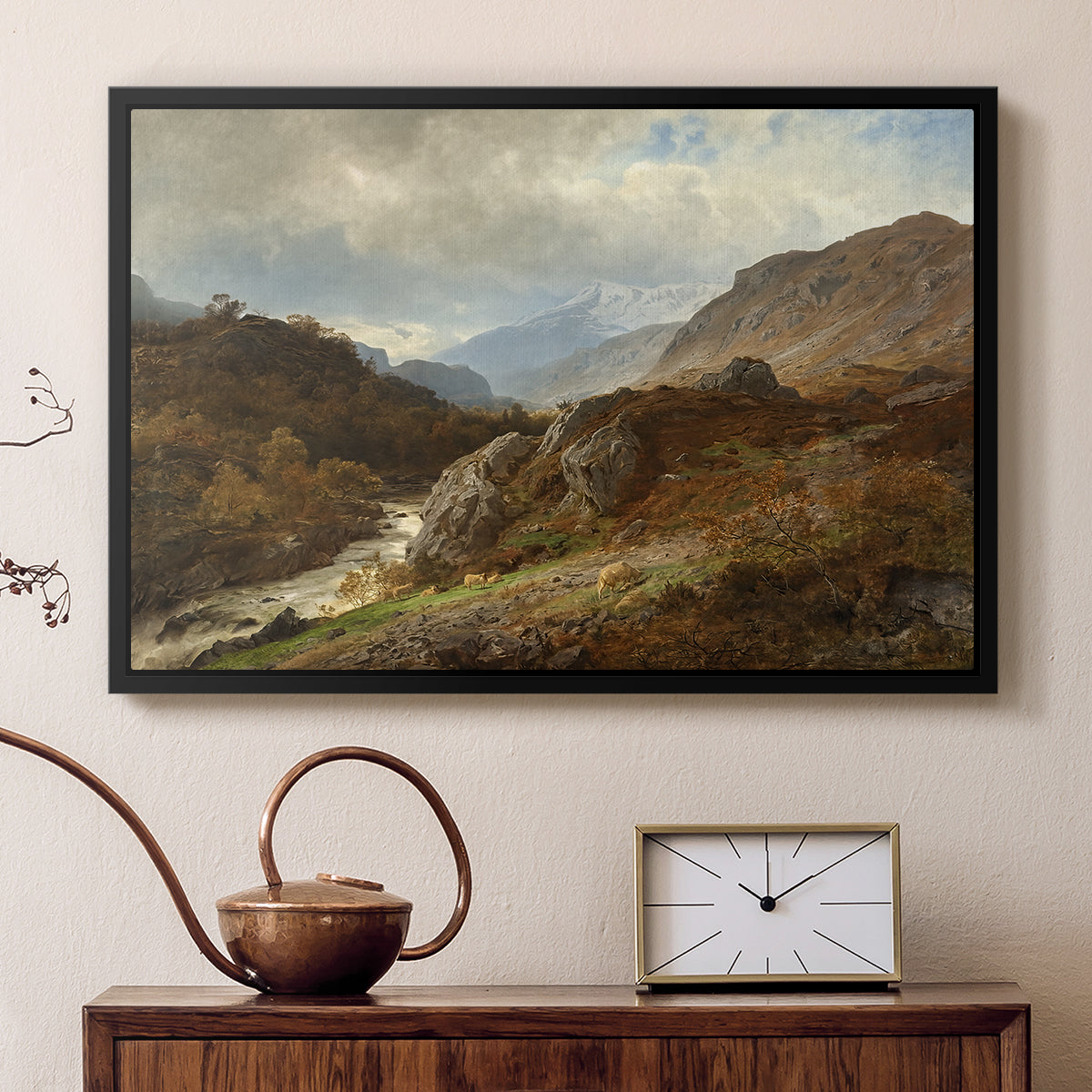 Mountain Landscape, 1864 - Floater Framed Canvas Print