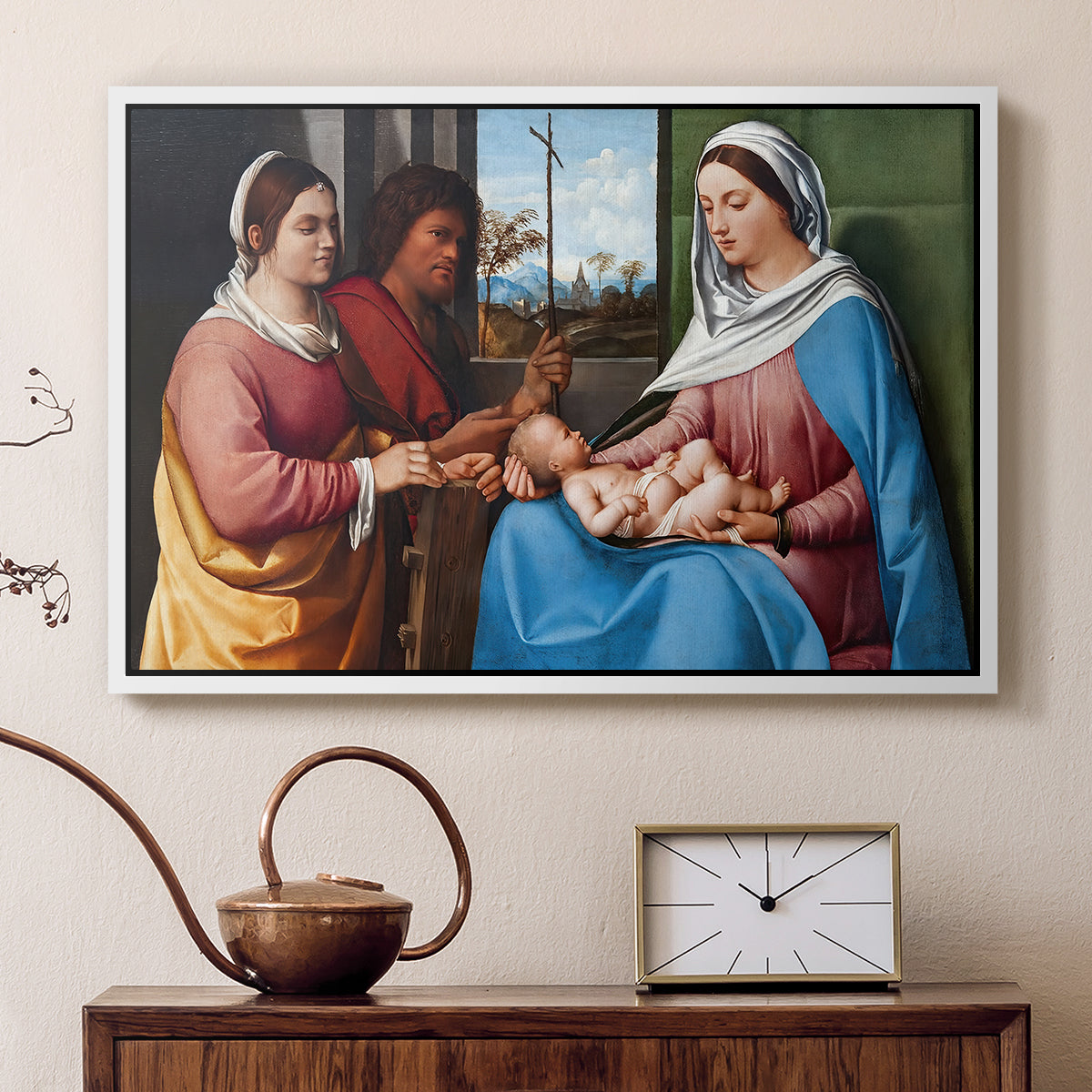 Sacred Conversation, c. 1505 - Floater Framed Canvas Print