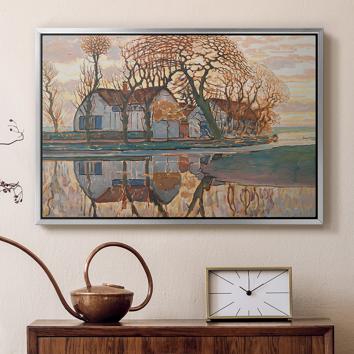 Farm near Duivendrecht, c. 1916 - Floater Framed Canvas Print
