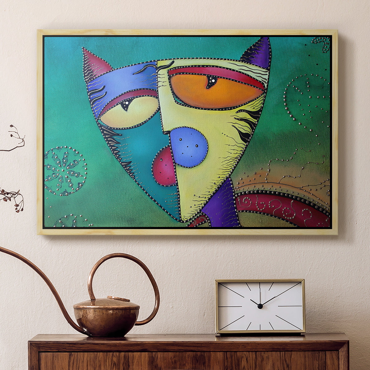 Celestial Cat - Floater Framed Canvas Print