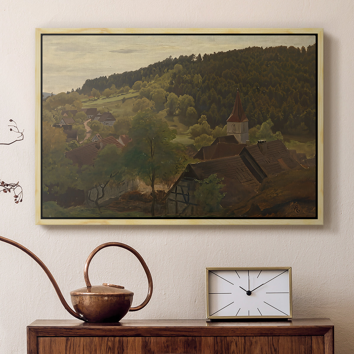 Landscape from Ebersteinburg in Baden, 1876 - Floater Framed Canvas Print