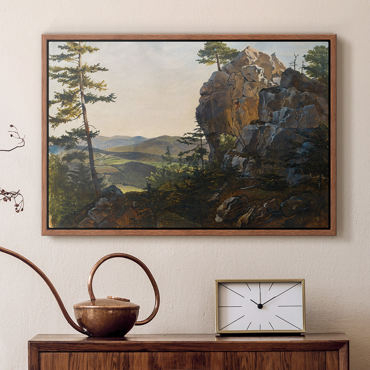 Landscape with the Balbersteine near Miesenbach, 1839 - Floater Framed Canvas Print