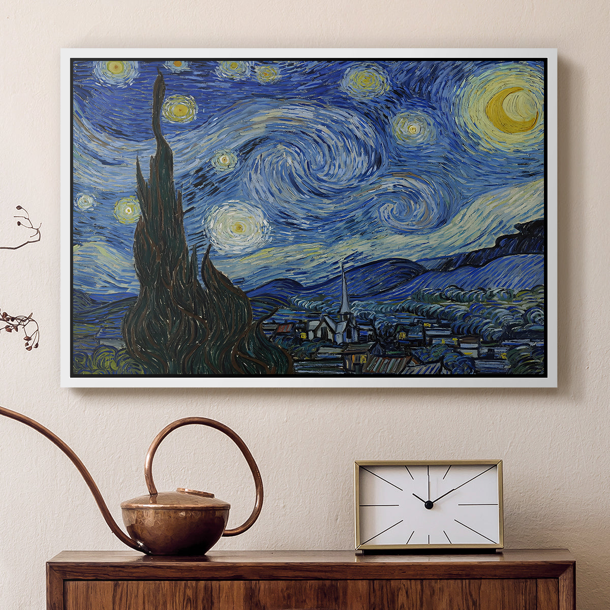 The Starry Night, 1889 - Floater Framed Canvas Print