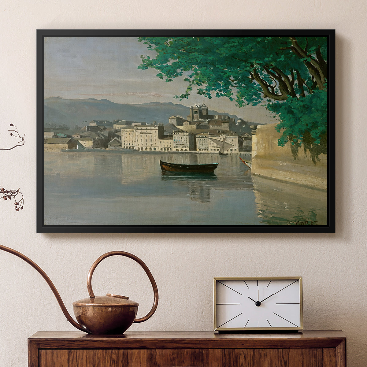 Geneva View of Part of the City, c. 1834-1835 - Floater Framed Canvas Print