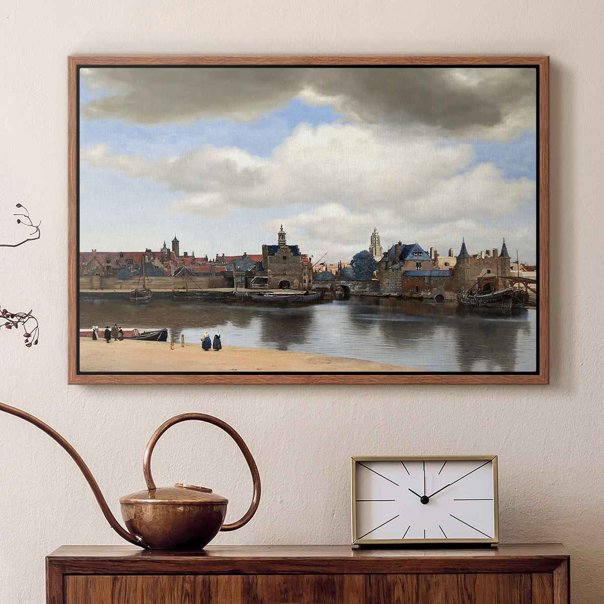 View of Delft, c. 1660-1661 - Floater Framed Canvas Print