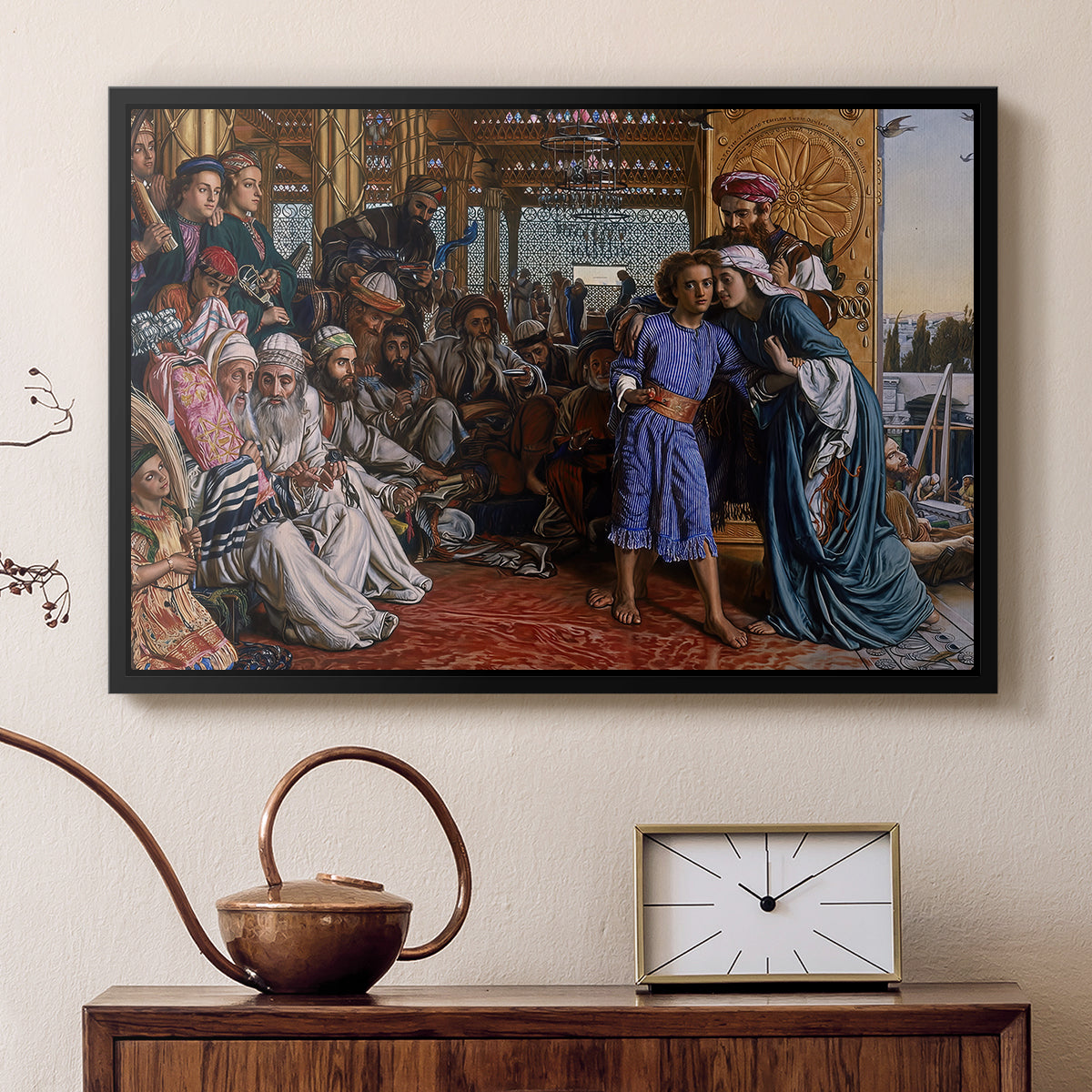 The Finding of the Saviour in the Temple, 1854-1860 - Floater Framed Canvas Print