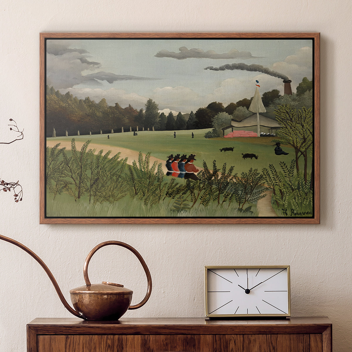 The Chair Factory at Alfortville, 1897 - Floater Framed Canvas Print
