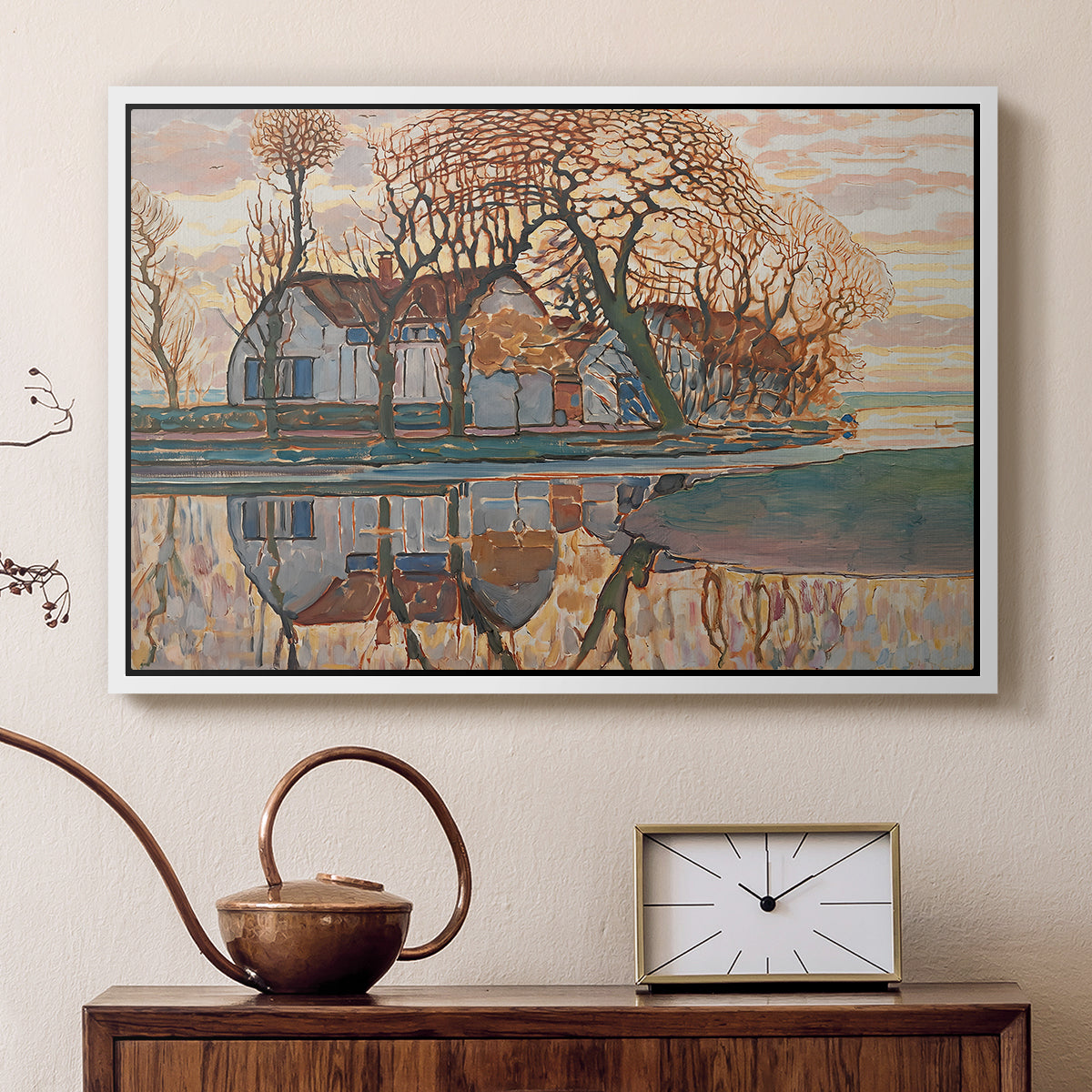 Farm near Duivendrecht, c. 1916 - Floater Framed Canvas Print