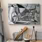 Canvas art print detailing a stylized composition emphasizing structure, displayed in a softly lit workspace setting