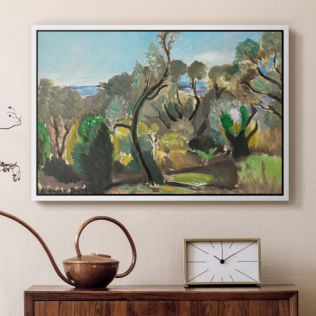 Landscape near Nice, c. 1918 - Floater Framed Canvas Print