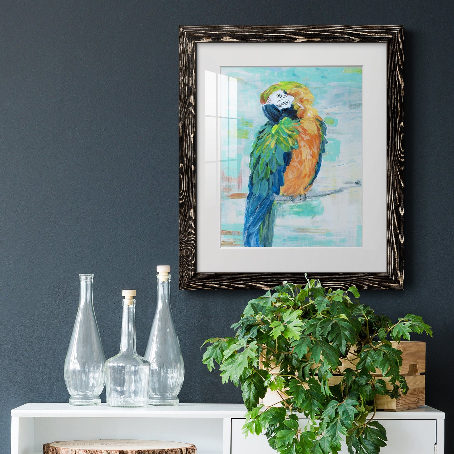 Island Parrot II - Premium Framed Print - Distressed Barnwood Frame - Ready to Hang