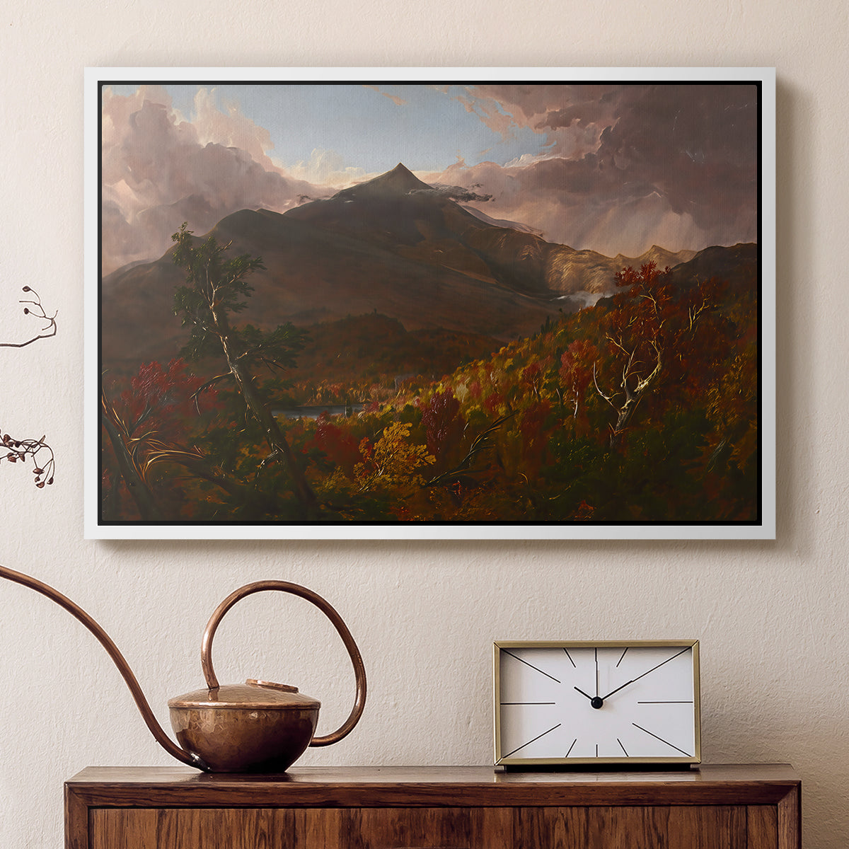 View of Schroon Mountain, Essex County, New York, After a Storm, 1838 - Floater Framed Canvas Print