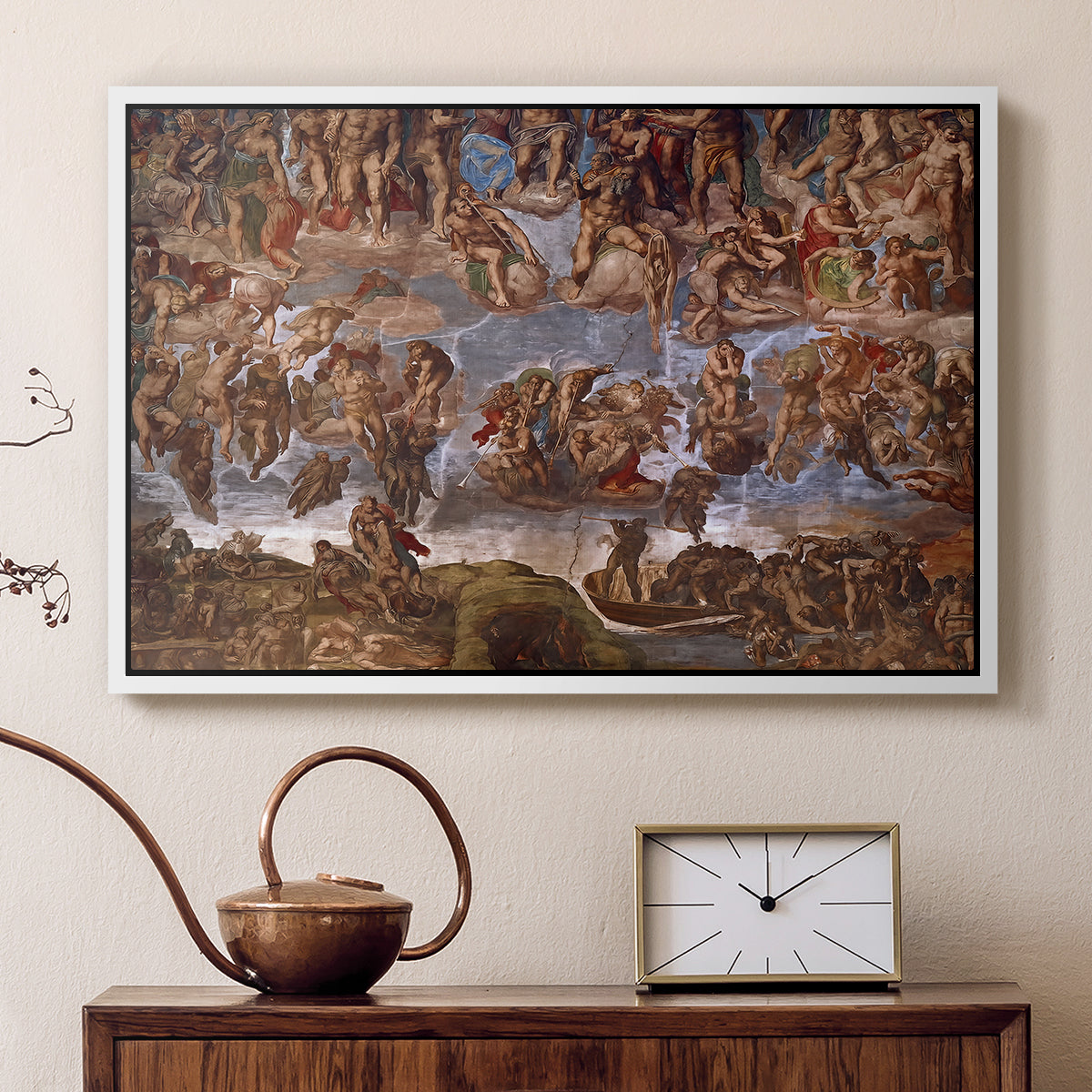 The Last Judgment (Charon's Boat and the Damned), 1536-1541 - Floater Framed Canvas Print