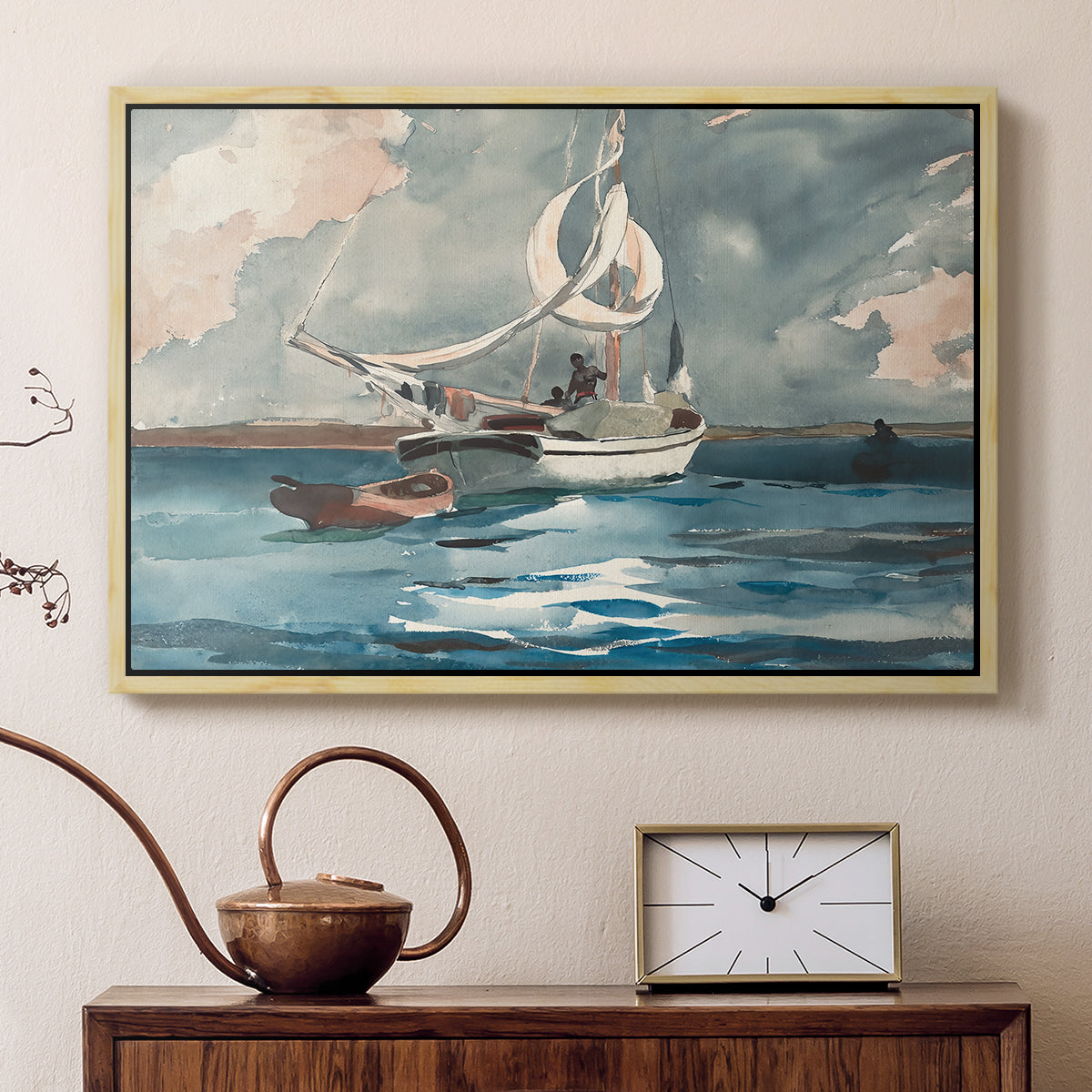 Sloop, Nassau, 1899 - Floater Framed Canvas Print
