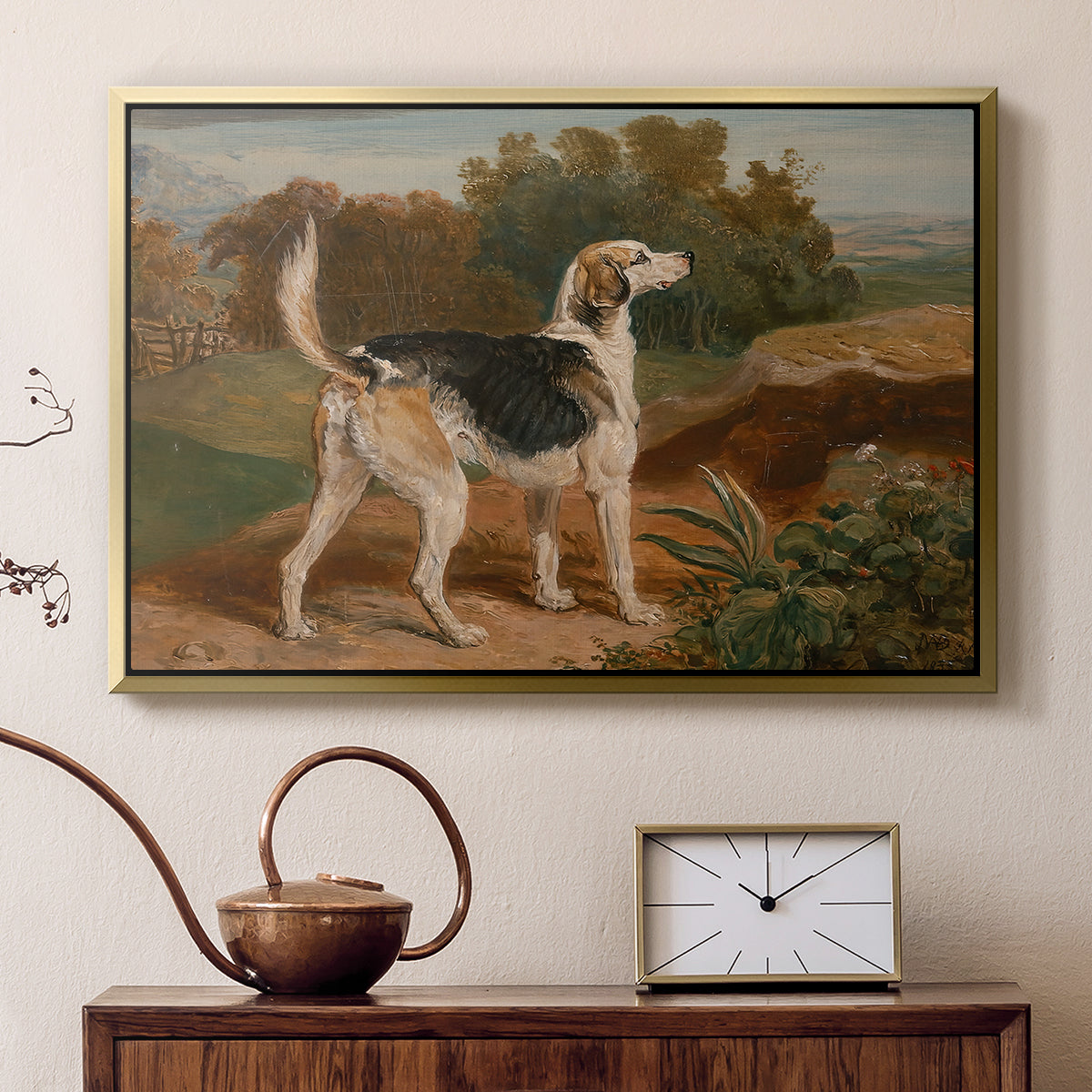 Ravager, One of the Lambton Hounds, 1835 - Floater Framed Canvas Print