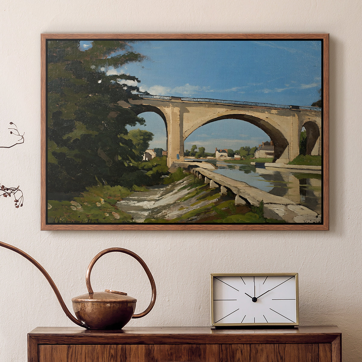 The Railroad Bridge at Briare, 1888 - Floater Framed Canvas Print