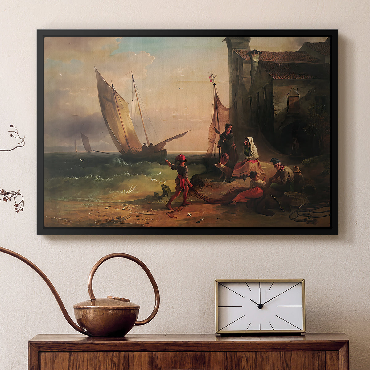 Fisherman's Family from Chioggia, 1838 - Floater Framed Canvas Print