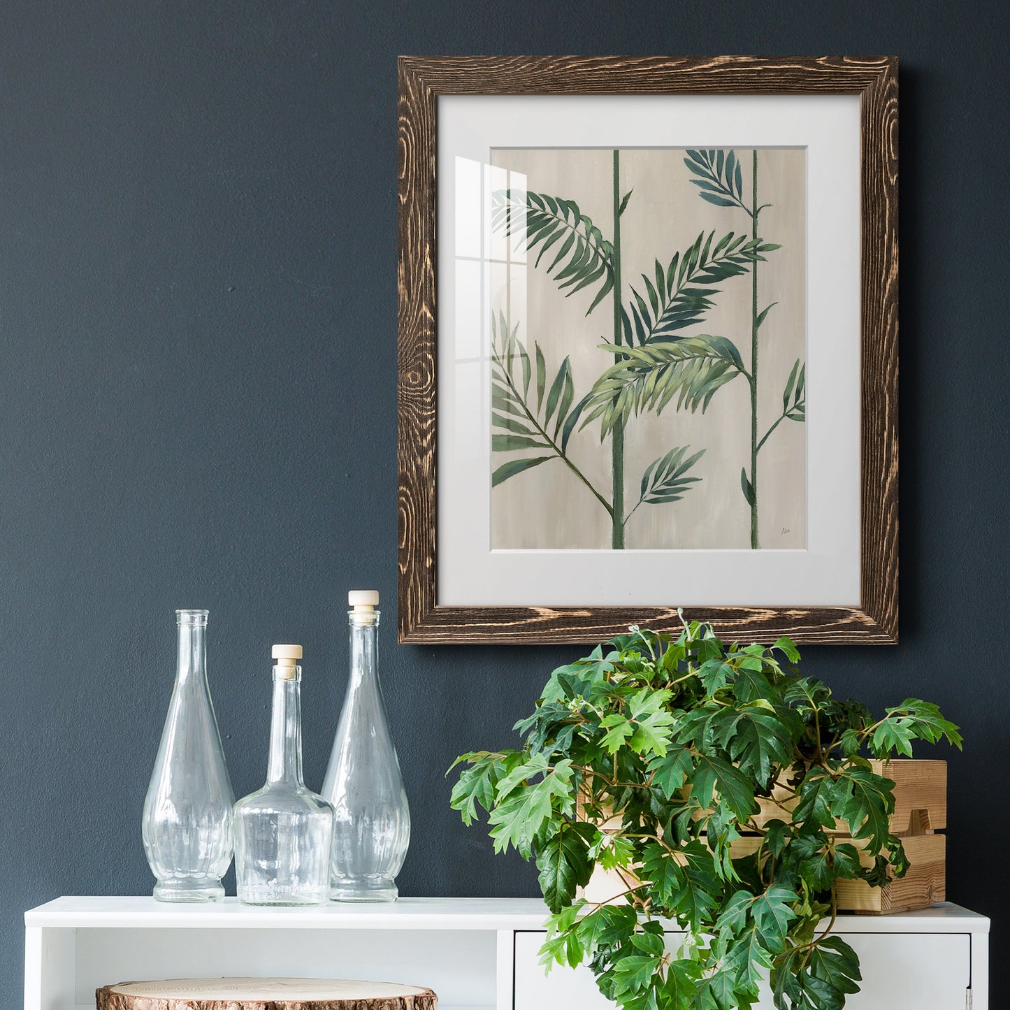 Modern Fronds II - Premium Framed Print - Distressed Barnwood Frame - Ready to Hang