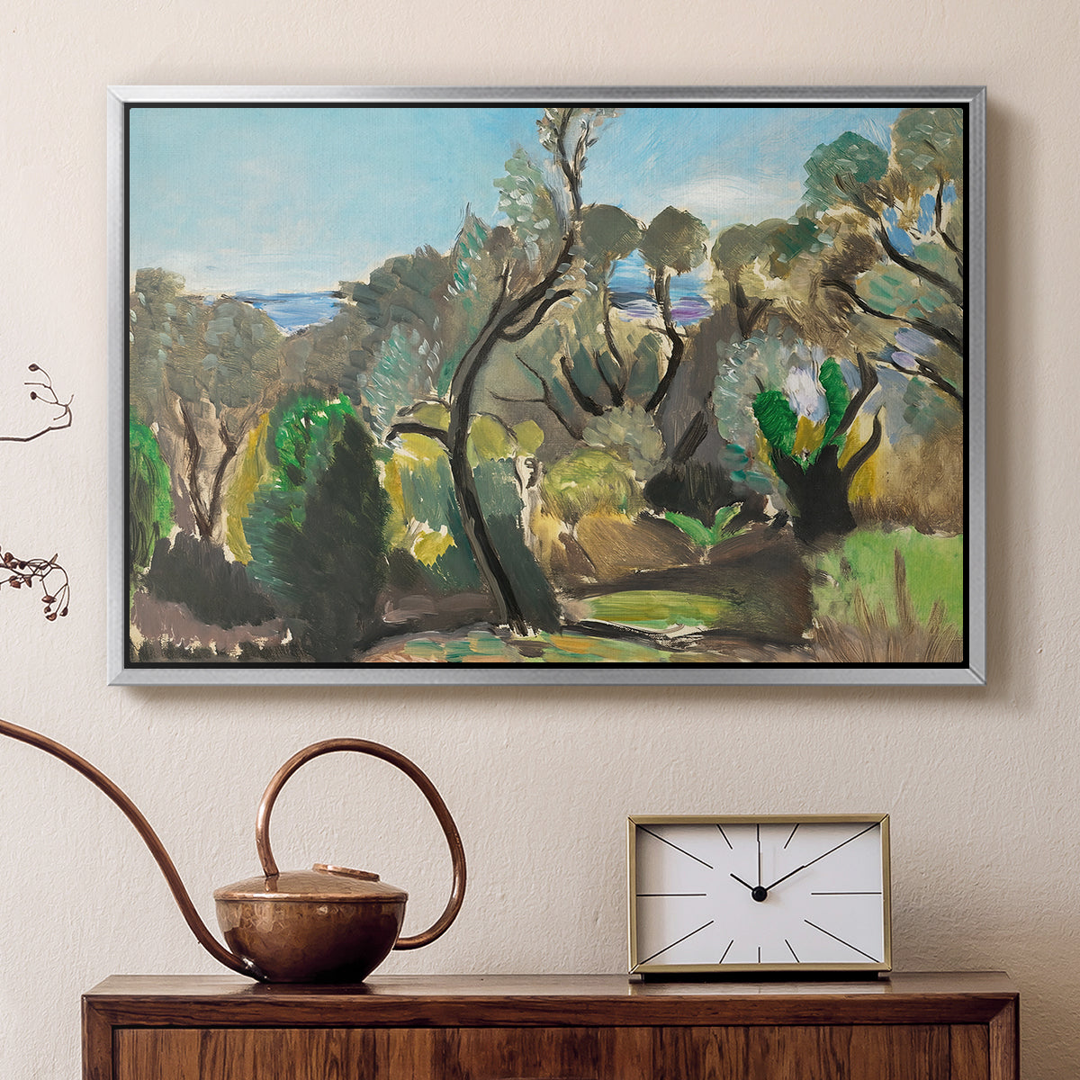 Landscape near Nice, c. 1918 - Floater Framed Canvas Print