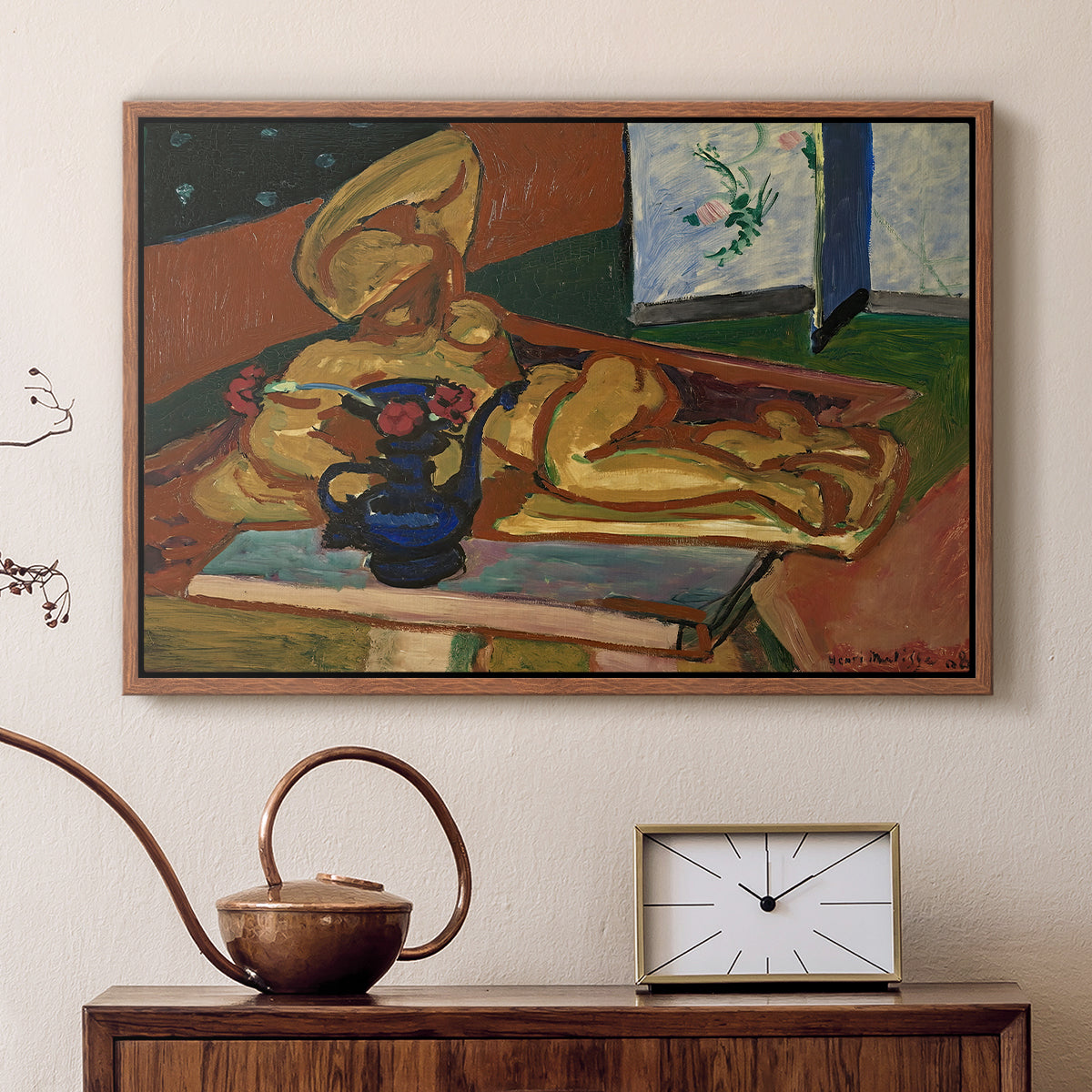 Sculpture and Persian Vase (The Bronze Figure), 1908 - Floater Framed Canvas Print
