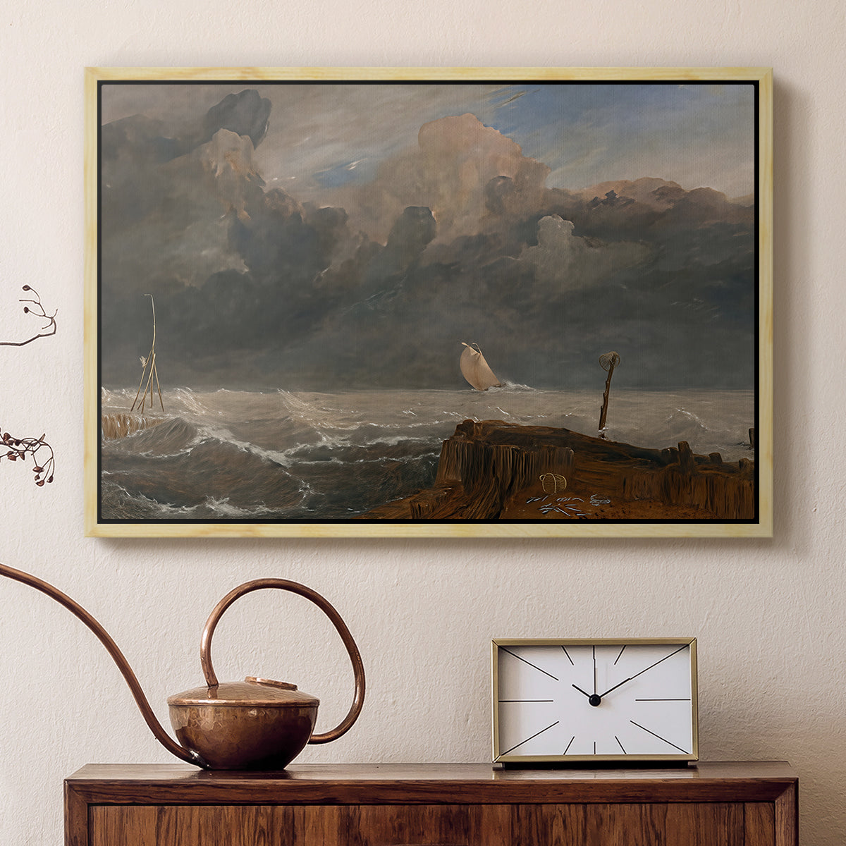 Port Ruysdael, 1827 - Floater Framed Canvas Print