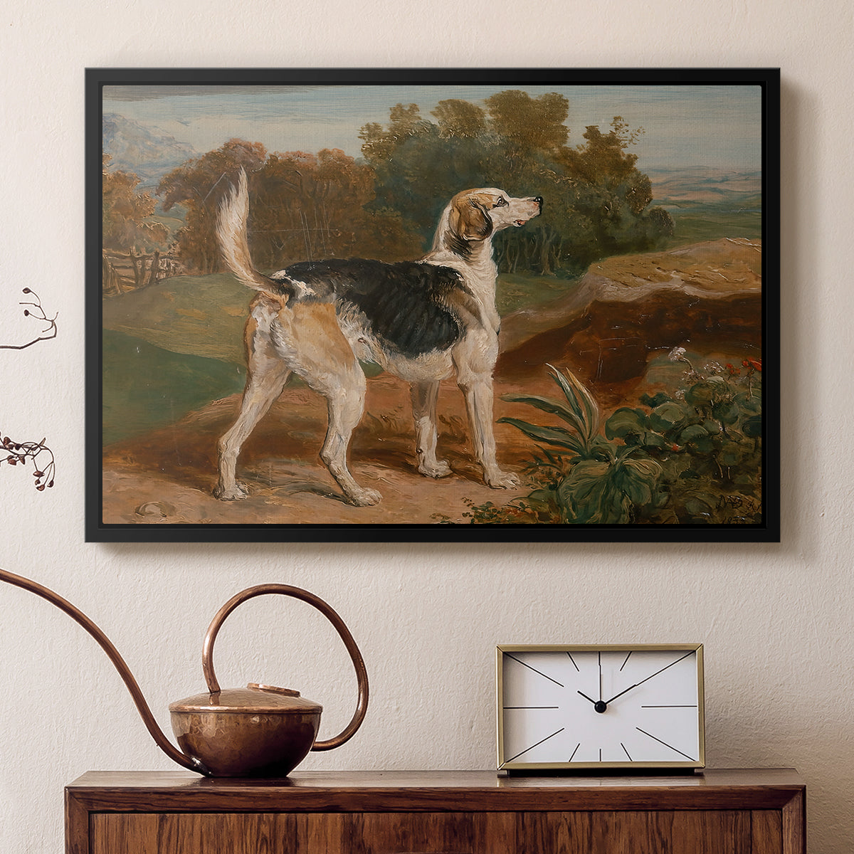Ravager, One of the Lambton Hounds, 1835 - Floater Framed Canvas Print