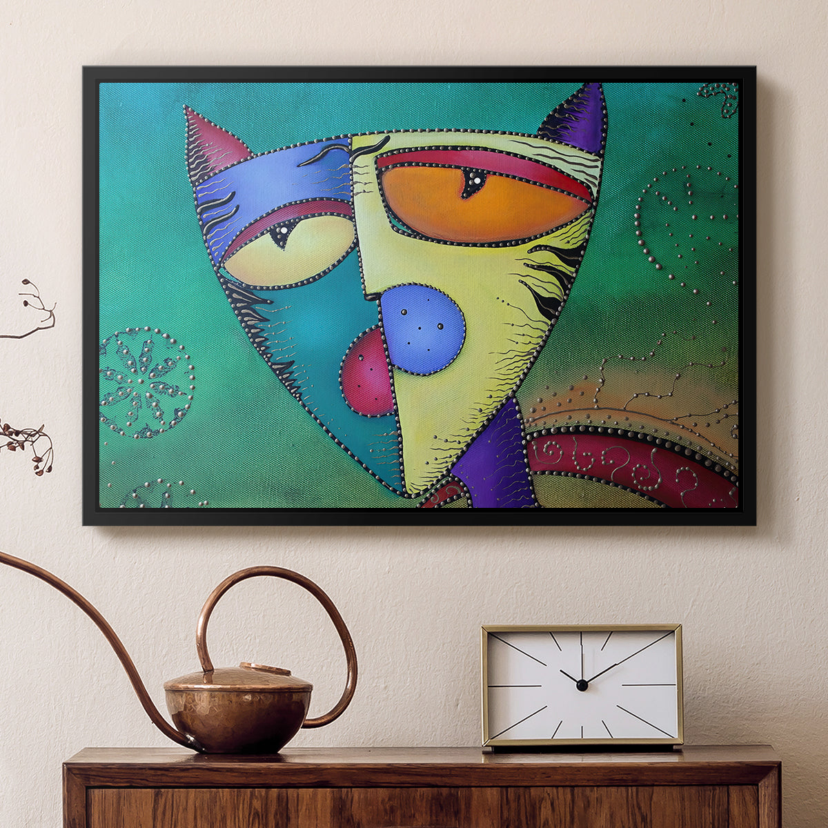 Celestial Cat - Floater Framed Canvas Print
