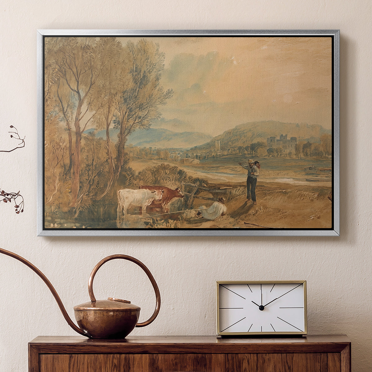 Lulworth Castle, Dorset, c. 1820 - Floater Framed Canvas Print