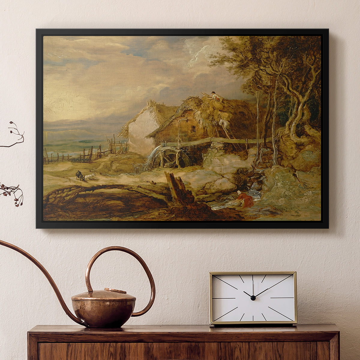 An Overshot Mill, c. 1802-1807 - Floater Framed Canvas Print