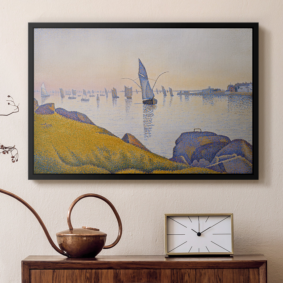Evening Calm, Concarneau, Opus 220, 1891 - Floater Framed Canvas Print
