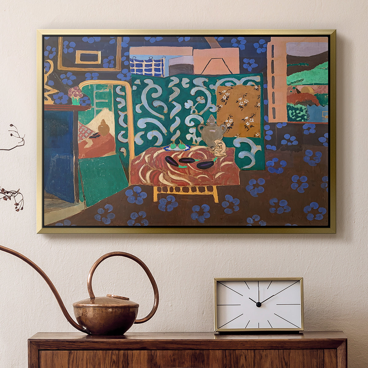 Interior with Aubergines, 1911 - Floater Framed Canvas Print