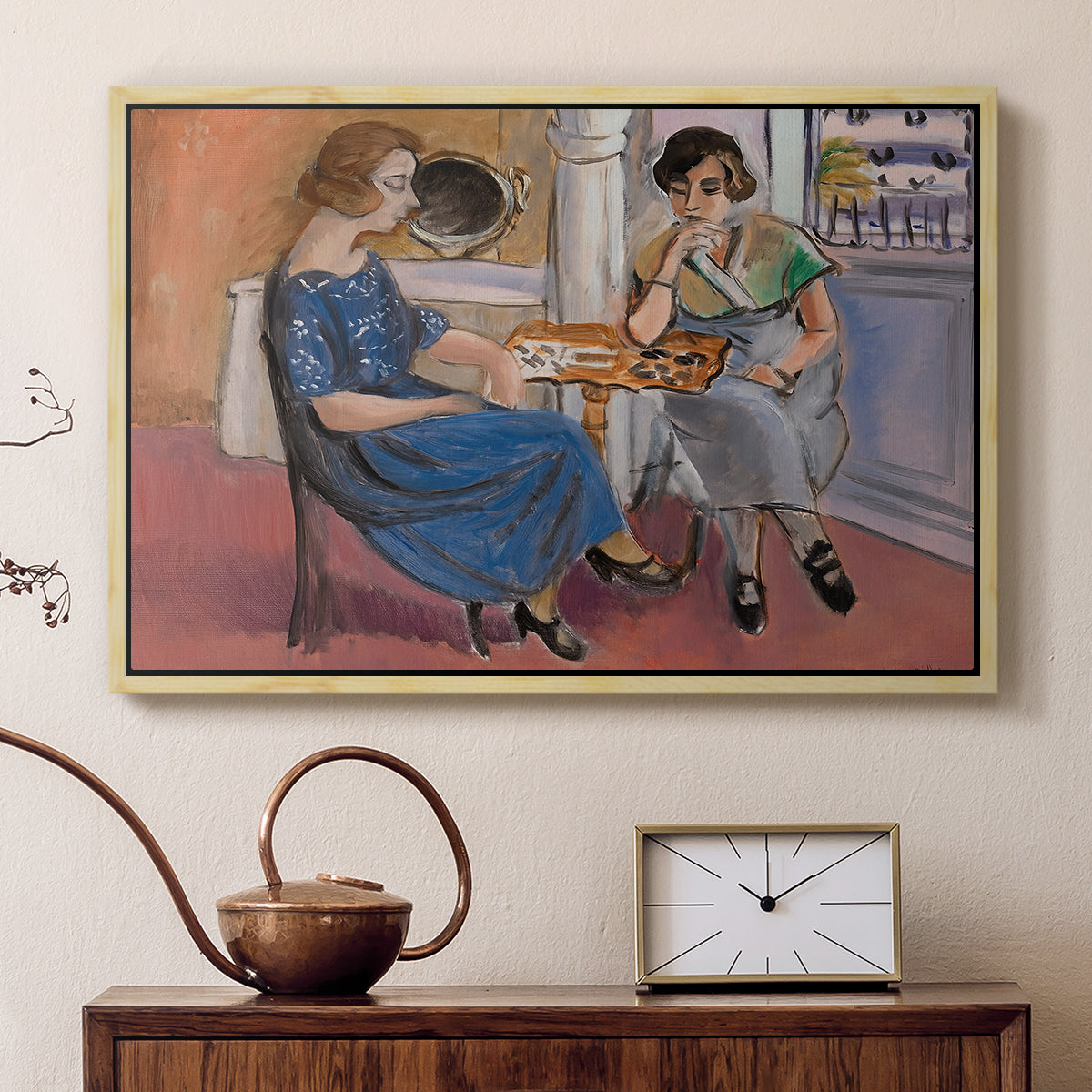 Domino Players, 1921 - Floater Framed Canvas Print
