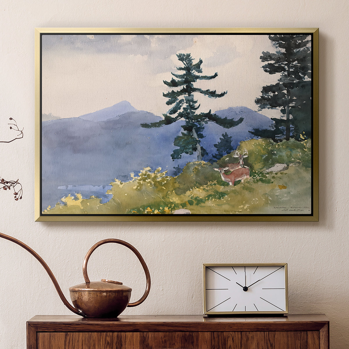 North Woods Club, Adirondacks, 1892 - Floater Framed Canvas Print