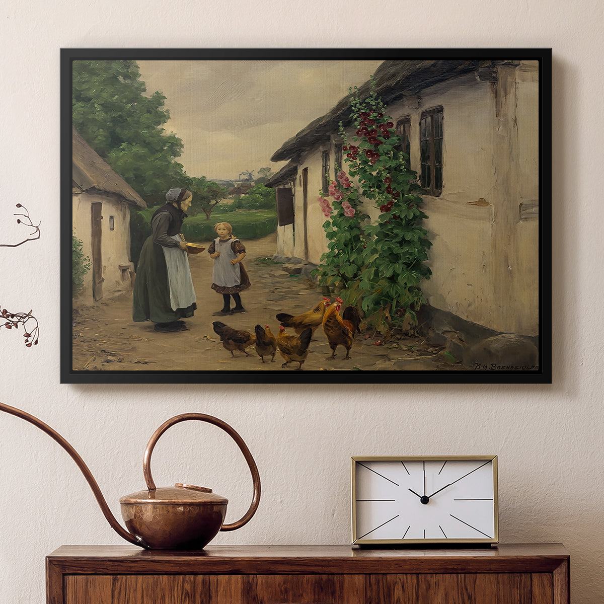 Visit to Grandmother, 1914 - Floater Framed Canvas Print
