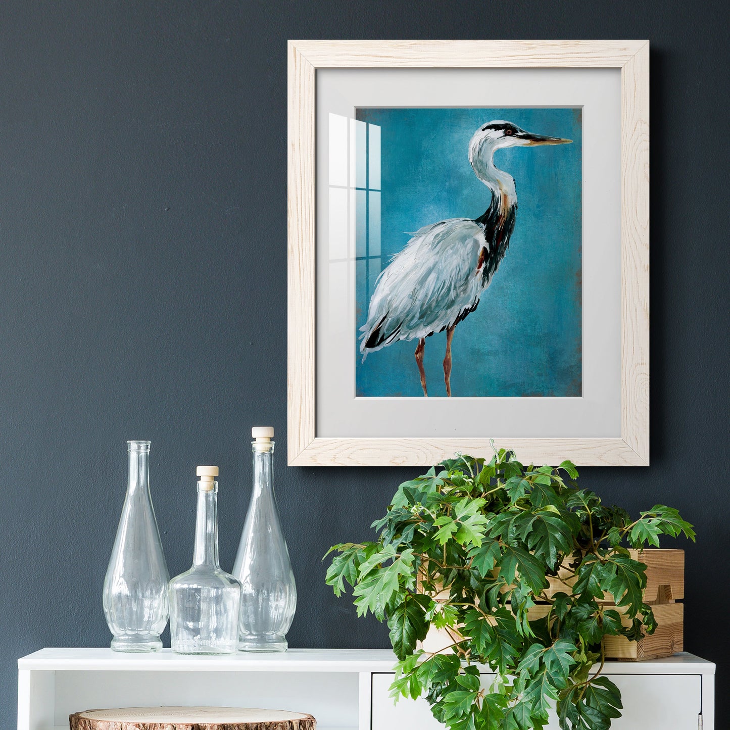 Great Blue Heron I - Premium Framed Print - Distressed Barnwood Frame - Ready to Hang