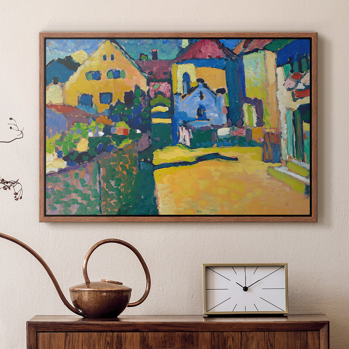 Green Lane in Murnau, 1909 - Floater Framed Canvas Print
