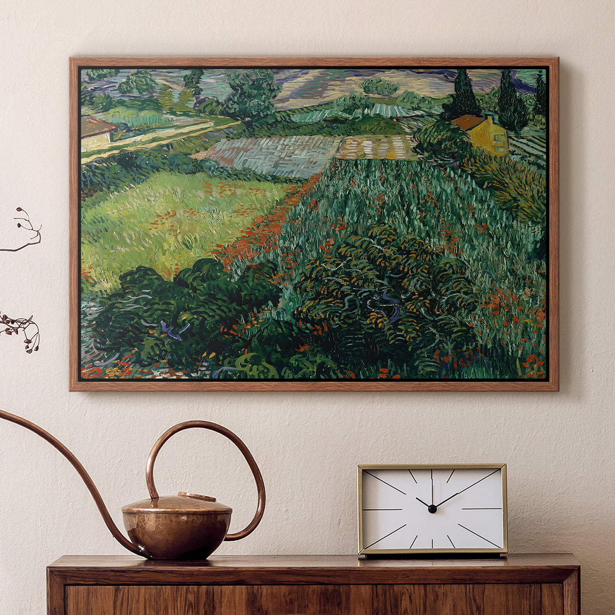 Field with Poppies, Saint-Rémy, 1889 - Floater Framed Canvas Print
