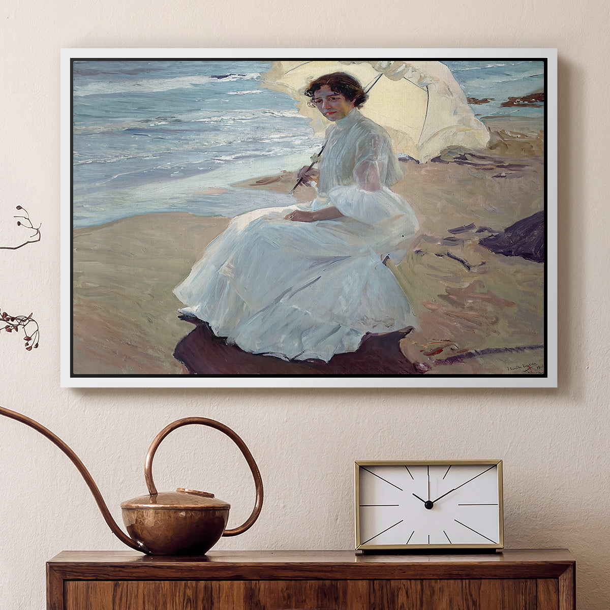 Clotilde on the Beach, 1904 - Floater Framed Canvas Print