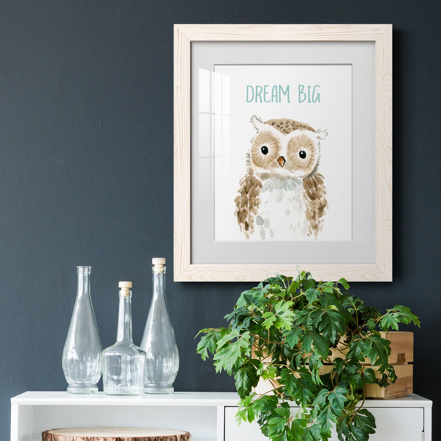 Dream Big Owl - Premium Framed Print - Distressed Barnwood Frame - Ready to Hang