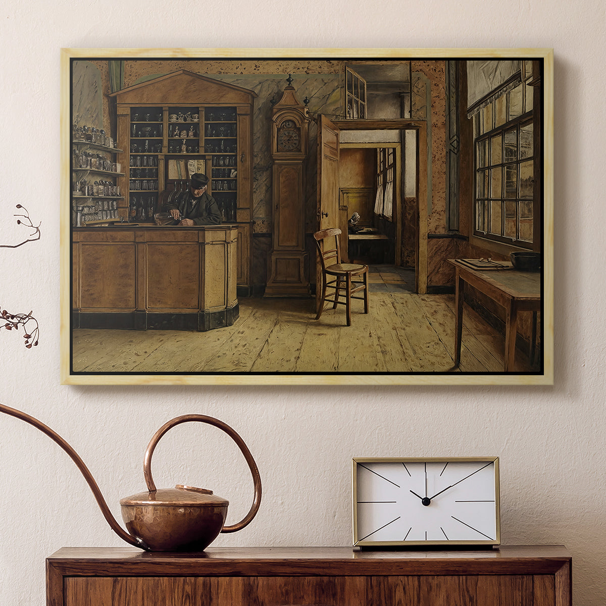 The Old Inn 'Het Loodshuis' in Antwerp, 1877 - Floater Framed Canvas Print