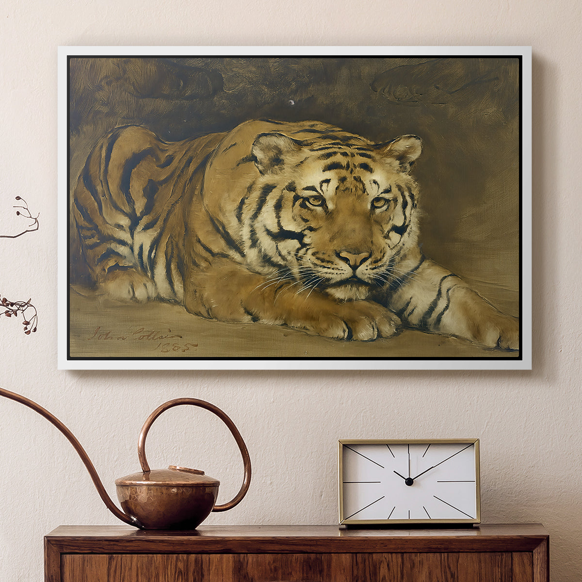 Study of a Tiger for Circe, 1885 - Floater Framed Canvas Print
