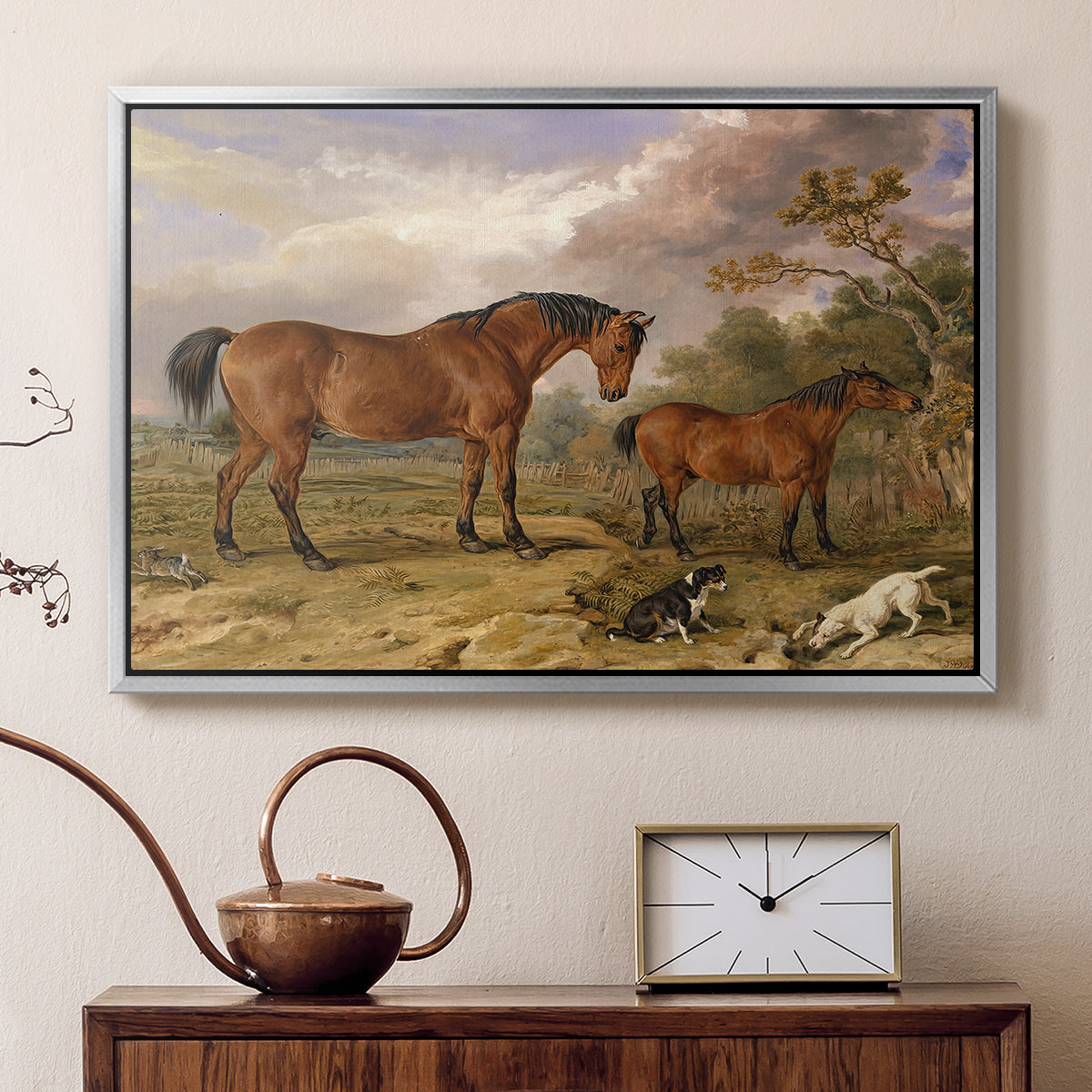 Portrait of Reformer, Blucher, Tory and Crib, Property of Rowland Alston, Esq., M.P., 1835 - Floater Framed Canvas Print