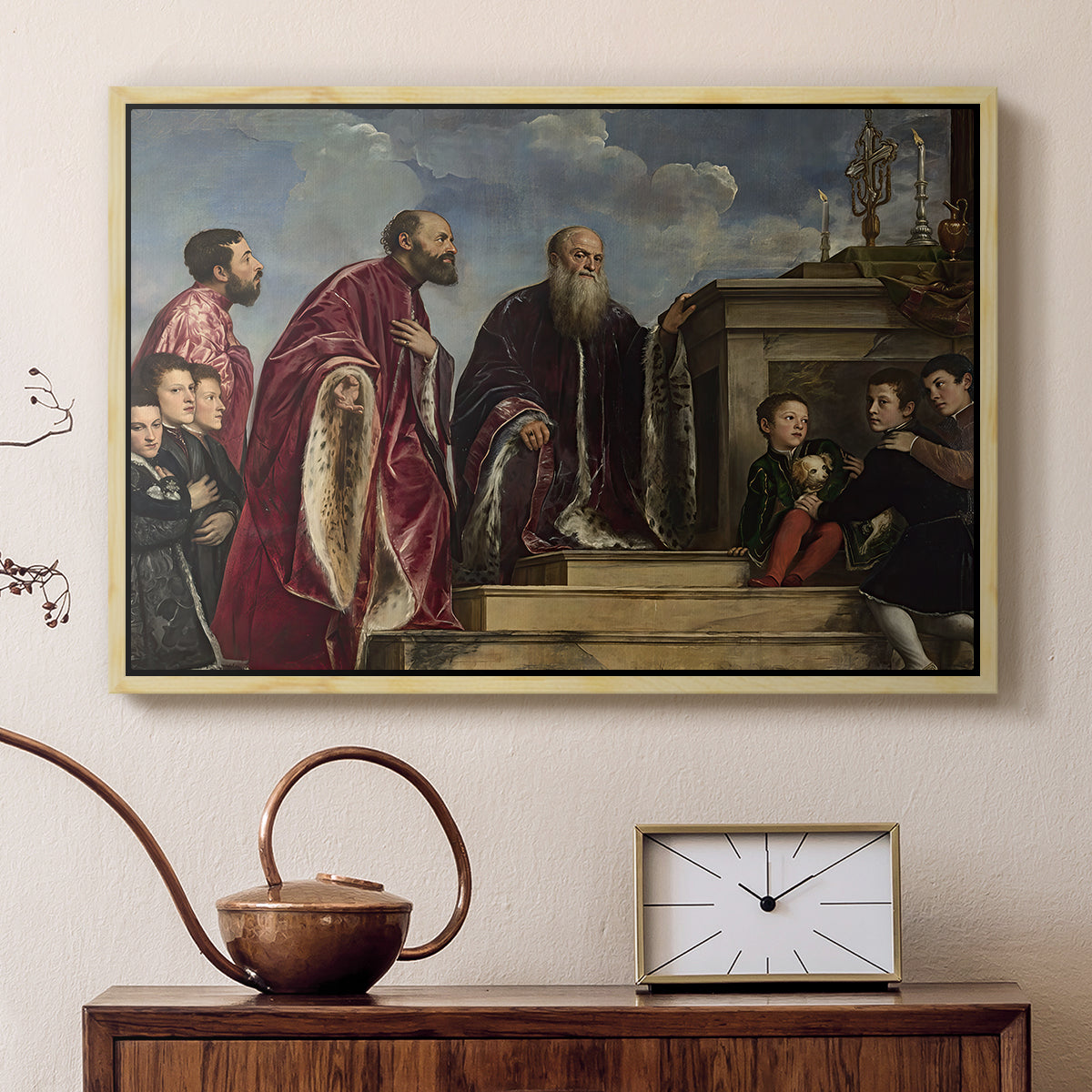 The Vendramin Family Venerating a Relic of the True Cross, c. 1540-1545 - Floater Framed Canvas Print