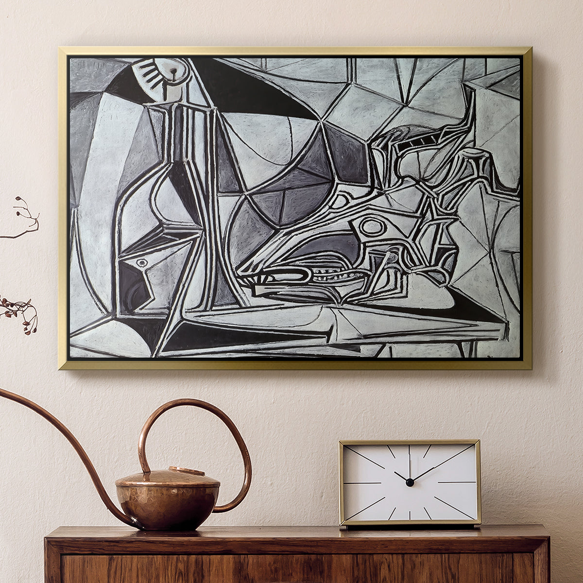 Goat's Skull, Bottle and Candle, 1952 - Floater Framed Canvas Print