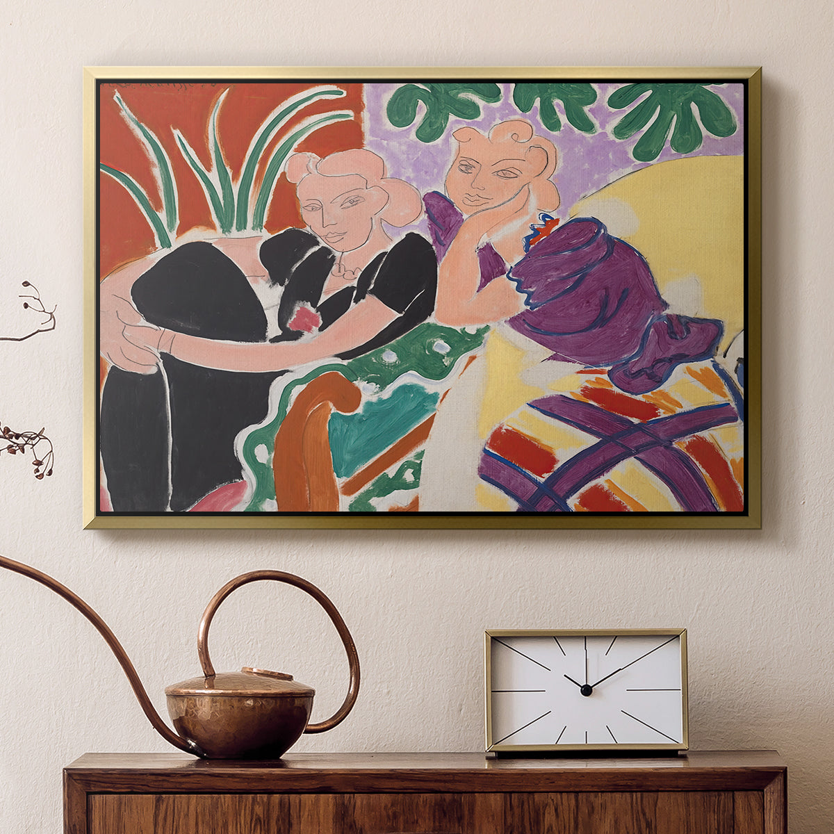 The Conversation, 1938 - Floater Framed Canvas Print