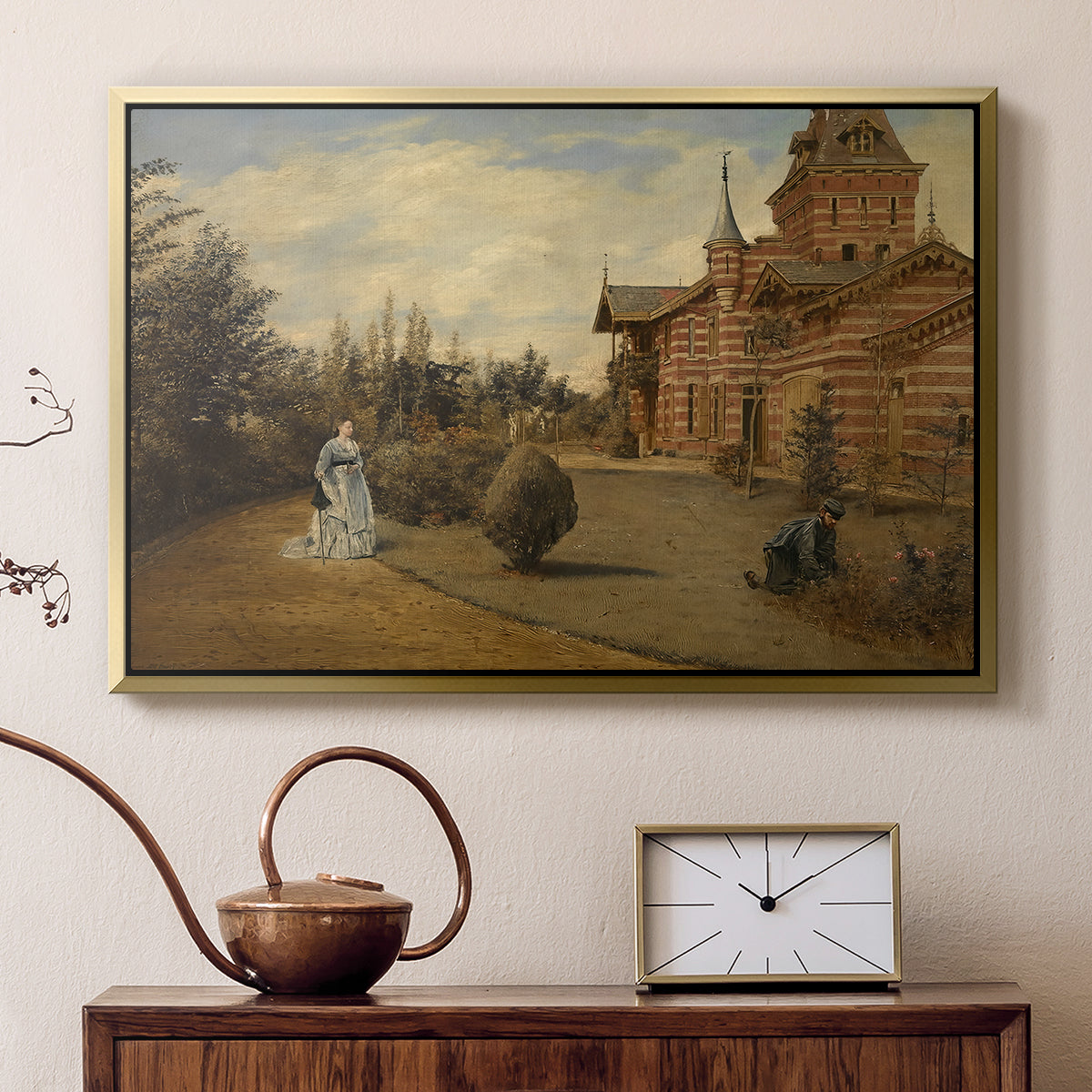 The Country House of Gustave Coûteaux, 1871 - Floater Framed Canvas Print